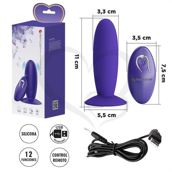 Dilatador anal con control remoto y carga USB